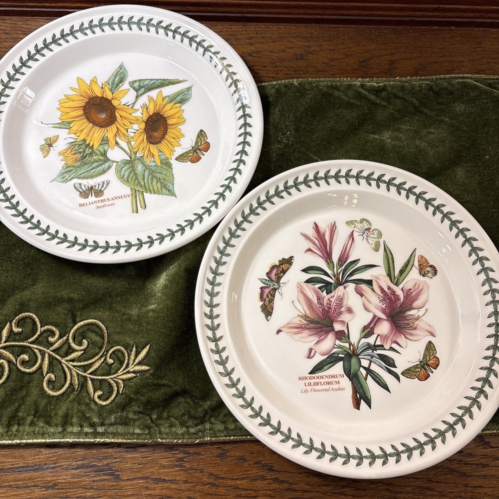 Portmeirion Botanic Garden Dinner 10.5" Plate Set of 2 Sunflower & Azalea